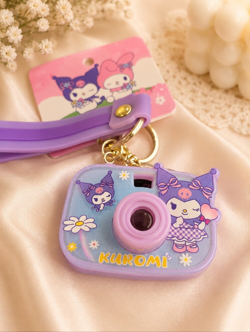 Kuromi Purple Camera Keychain